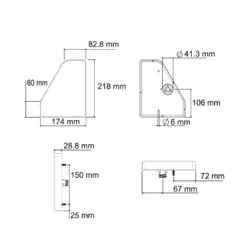 Lucidity 26025 LED Rear Combination Lamp Dimensions