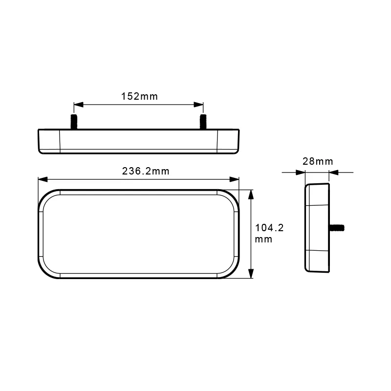 Lucidity 26089 LED Rear Combination Lamp Dimensions
